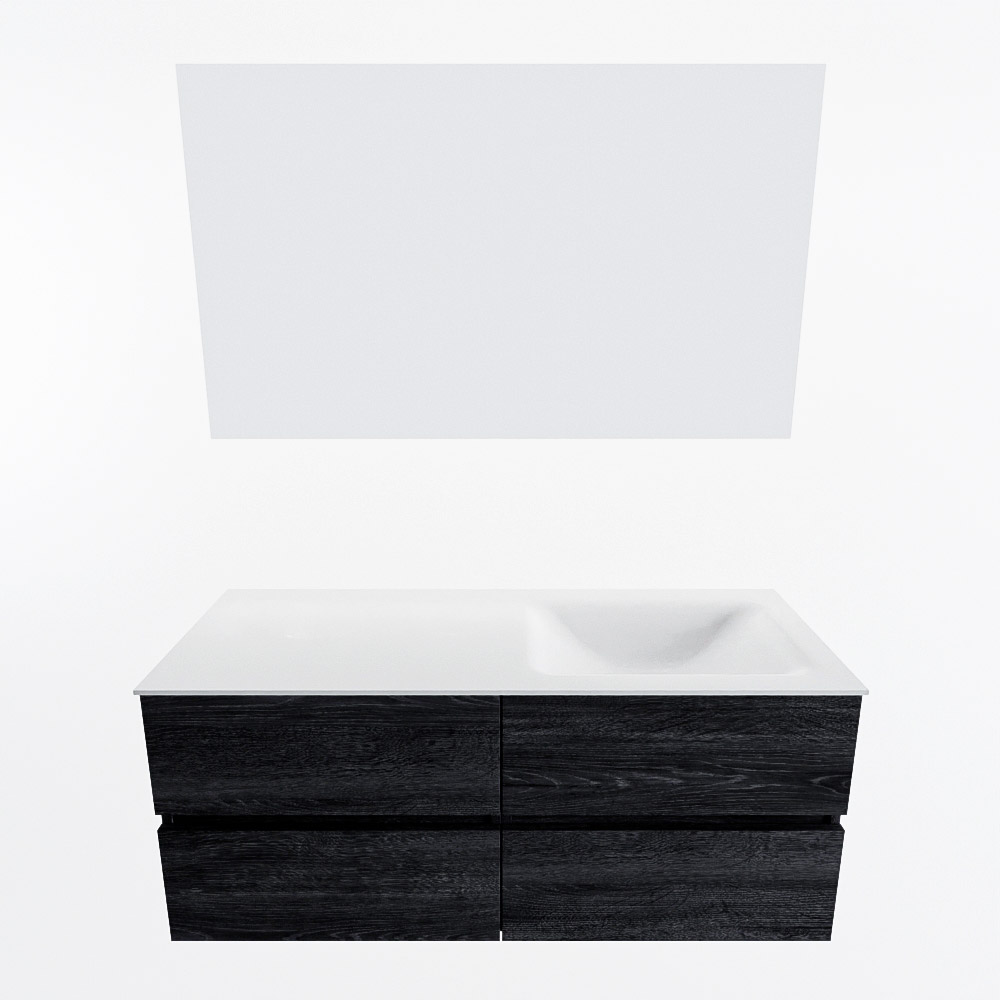 MONDIAZ VICA 120cm mueble de baño Antracite 4 cajones. Lavabo CLOUD Derecho sin orificio color Talc con espejo LED. 5 MONDIAZ VICA 120cm mueble de baño Antracite 4 cajones. Lavabo CLOUD Derecho sin orificio color Talc con espejo LED. - Imagen 5