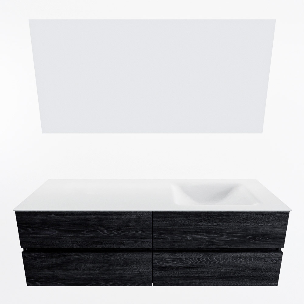 MONDIAZ VICA 150cm mueble de baño Antracite 4 cajones. Lavabo CLOUD Derecho sin orificio color Talc con espejo LED. 5 MONDIAZ VICA 150cm mueble de baño Antracite 4 cajones. Lavabo CLOUD Derecho sin orificio color Talc con espejo LED. - Imagen 5