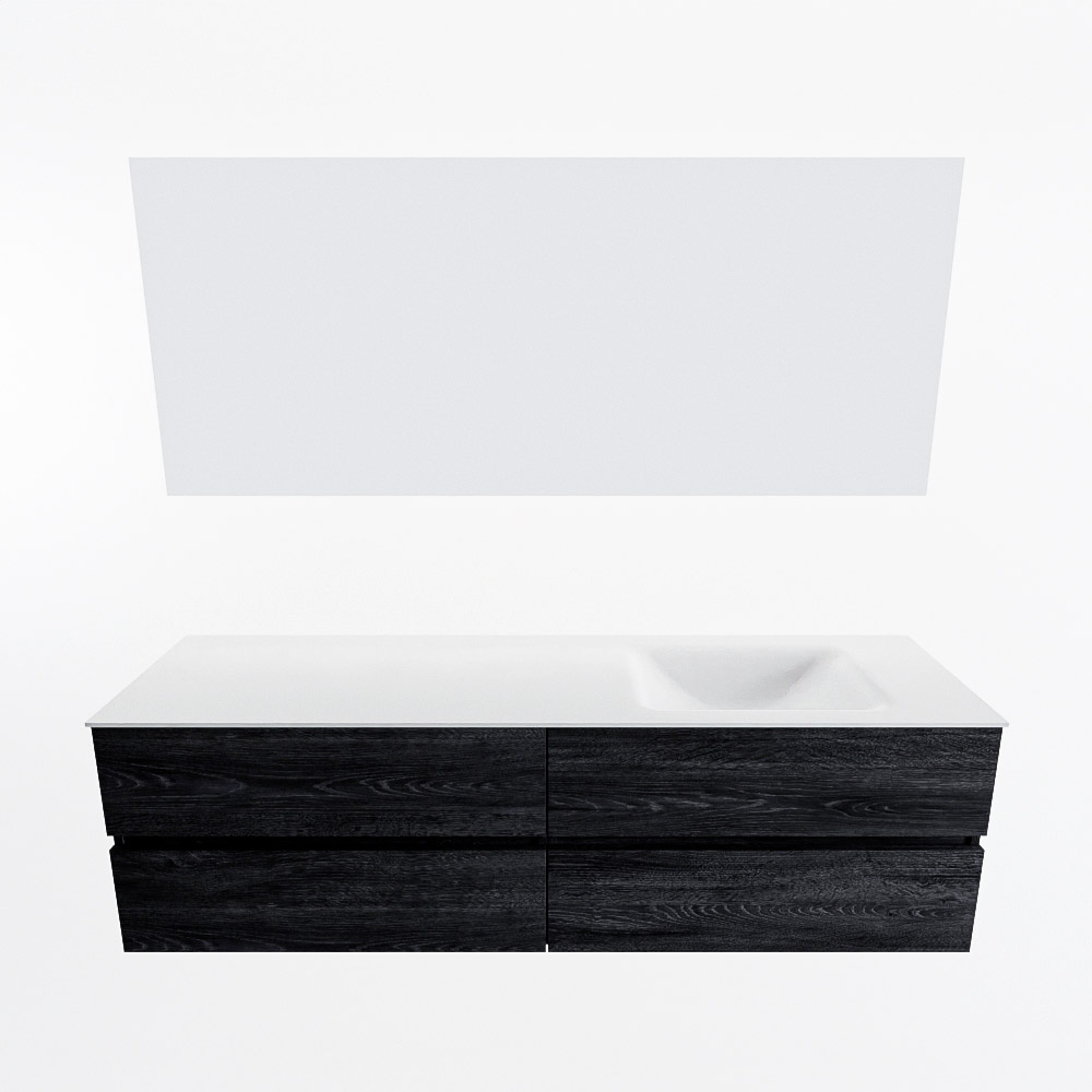 MONDIAZ VICA 170cm mueble de baño Antracite 4 cajones. Lavabo CLOUD Derecho sin orificio color Talc con espejo LED. 5 MONDIAZ VICA 170cm mueble de baño Antracite 4 cajones. Lavabo CLOUD Derecho sin orificio color Talc con espejo LED. - Imagen 5