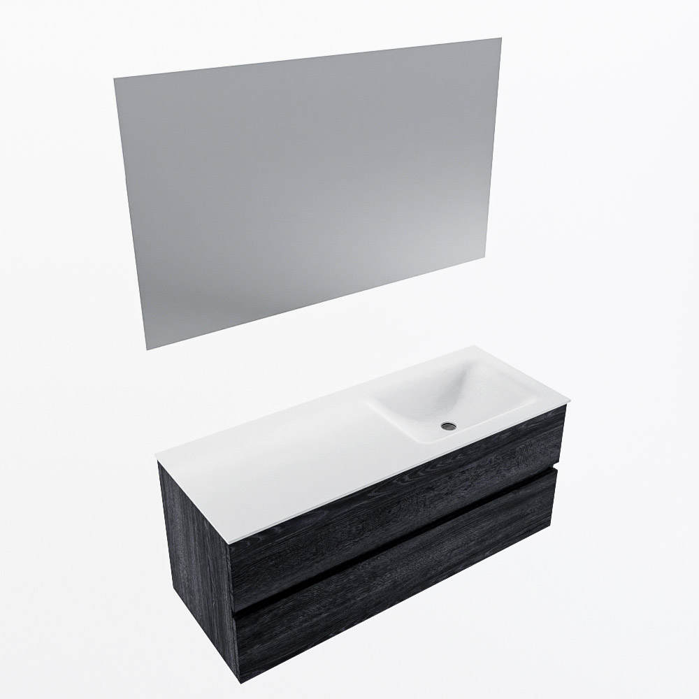 MONDIAZ VICA 120cm mueble de baño Antracite 2 cajones. Lavabo CLOUD Derecho sin orificio color Talc con espejo LED. 6 MONDIAZ VICA 120cm mueble de baño Antracite 2 cajones. Lavabo CLOUD Derecho sin orificio color Talc con espejo LED. - Imagen 6