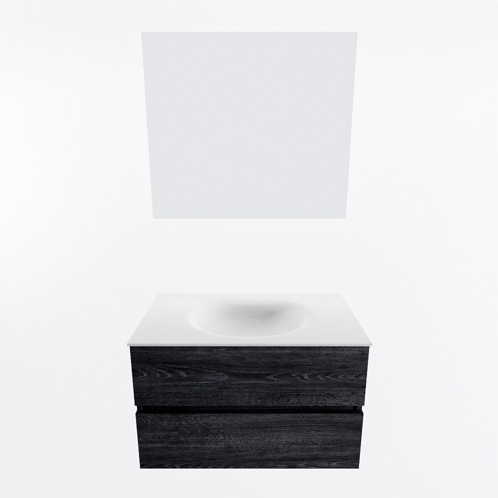 MONDIAZ VICA 80cm mueble de baño Antracite 2 cajones. Lavabo MOON Centro sin orificio color Talc con espejo LED. 5 MONDIAZ VICA 80cm mueble de baño Antracite 2 cajones. Lavabo MOON Centro sin orificio color Talc con espejo LED. - Imagen 5