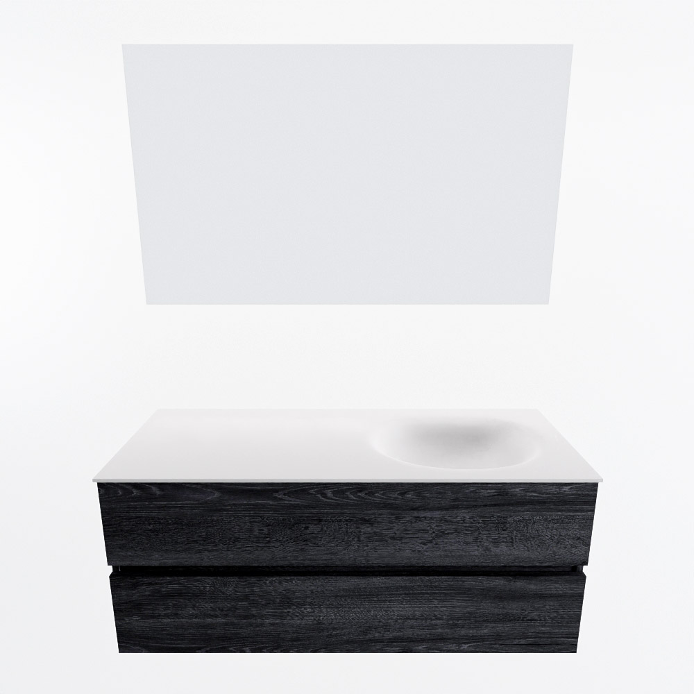MONDIAZ VICA 120cm mueble de baño Antracite 2 cajones. Lavabo MOON Derecho 1 orificio color Talc con espejo LED. 5 MONDIAZ VICA 120cm mueble de baño Antracite 2 cajones. Lavabo MOON Derecho 1 orificio color Talc con espejo LED. - Imagen 5