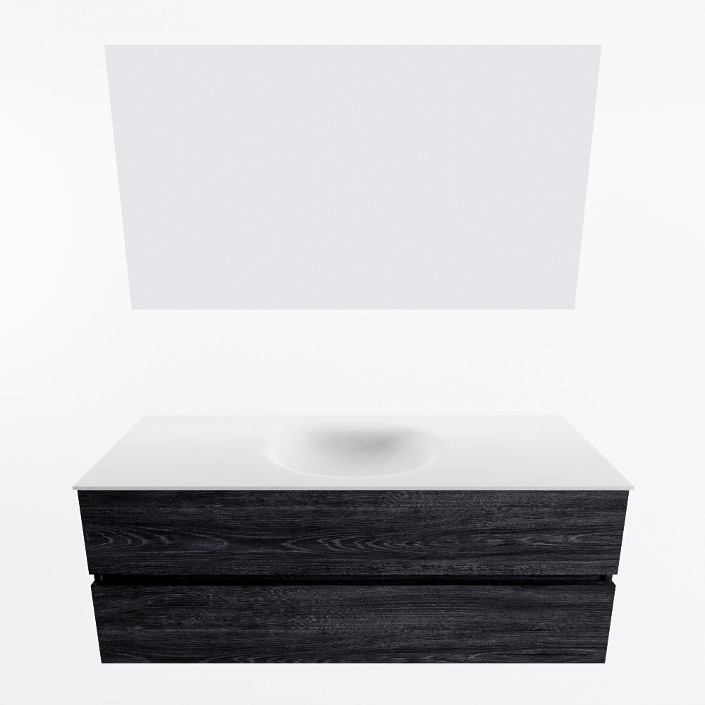 MONDIAZ VICA 130cm mueble de baño Antracite 2 cajones. Lavabo MOON Centro sin orificio color Talc con espejo LED. 4 MONDIAZ VICA 130cm mueble de baño Antracite 2 cajones. Lavabo MOON Centro sin orificio color Talc con espejo LED. - Imagen 5