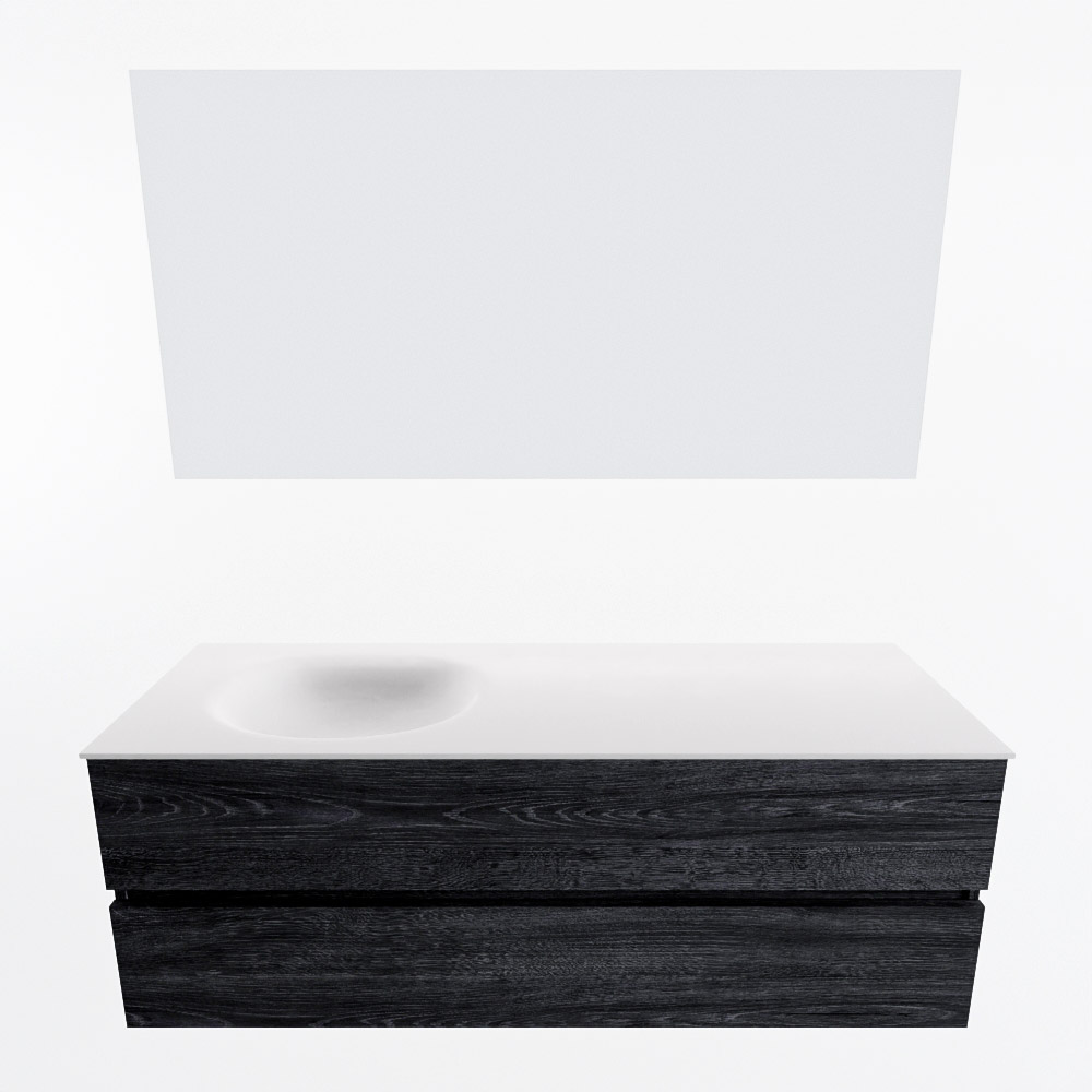 MONDIAZ VICA 140cm mueble de baño Antracite 2 cajones. Lavabo MOON Izquierda 1 orificio color Talc con espejo LED. 4 MONDIAZ VICA 140cm mueble de baño Antracite 2 cajones. Lavabo MOON Izquierda 1 orificio color Talc con espejo LED. - Imagen 5