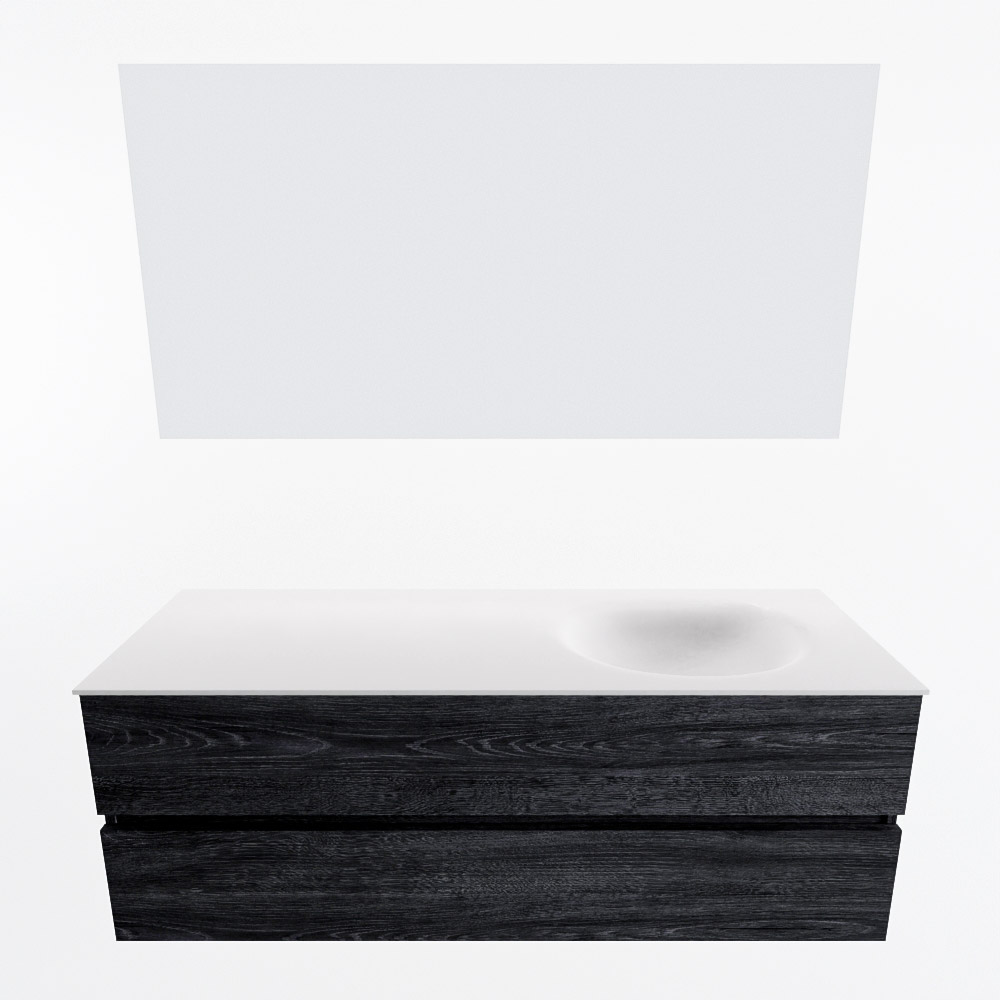 MONDIAZ VICA 140cm mueble de baño Antracite 2 cajones. Lavabo MOON Derecho 1 orificio color Talc con espejo LED. 4 MONDIAZ VICA 140cm mueble de baño Antracite 2 cajones. Lavabo MOON Derecho 1 orificio color Talc con espejo LED. - Imagen 5