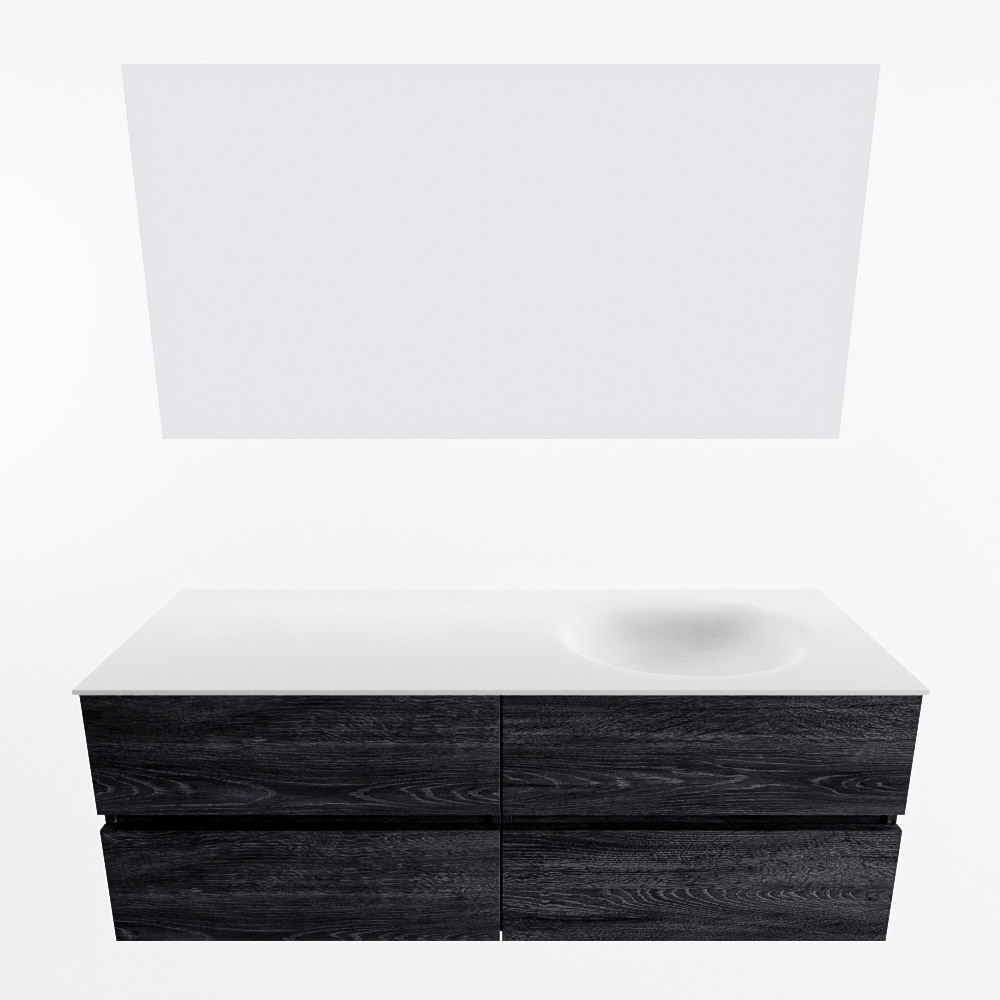 MONDIAZ VICA 140cm mueble de baño Antracite 4 cajones. Lavabo MOON Derecho 1 orificio color Talc con espejo LED. 4 MONDIAZ VICA 140cm mueble de baño Antracite 4 cajones. Lavabo MOON Derecho 1 orificio color Talc con espejo LED. - Imagen 5