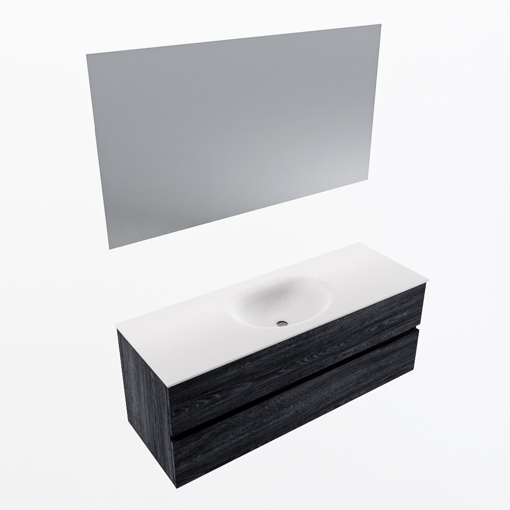 MONDIAZ VICA 130cm mueble de baño Antracite 2 cajones. Lavabo MOON Centro sin orificio color Talc con espejo LED. 5 MONDIAZ VICA 130cm mueble de baño Antracite 2 cajones. Lavabo MOON Centro sin orificio color Talc con espejo LED. - Imagen 6