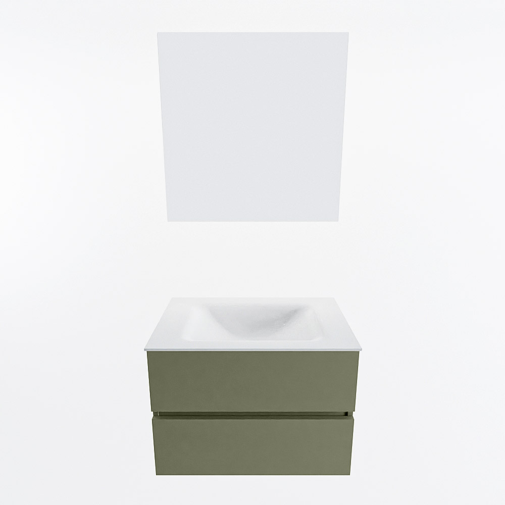 MONDIAZ VICA 70cm mueble de baño Army 2 cajones. Lavabo CLOUD Centro sin orificio color Talc con espejo LED. 5 MONDIAZ VICA 70cm mueble de baño Army 2 cajones. Lavabo CLOUD Centro sin orificio color Talc con espejo LED. - Imagen 5