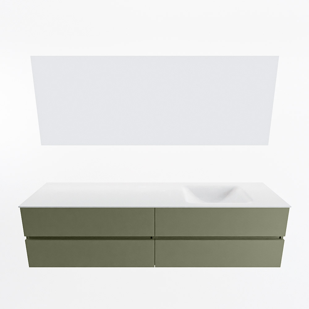 MONDIAZ VICA 190cm mueble de baño Army 4 cajones. Lavabo CLOUD Derecho 1 orificio color Talc con espejo LED. 5 MONDIAZ VICA 190cm mueble de baño Army 4 cajones. Lavabo CLOUD Derecho 1 orificio color Talc con espejo LED. - Imagen 5