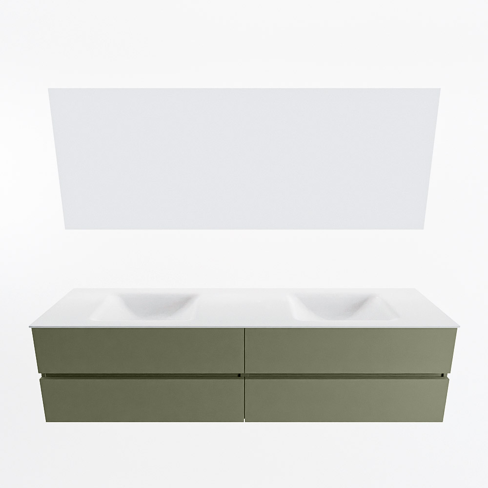 MONDIAZ VICA 190cm mueble de baño Army 4 cajones. Lavabo CLOUD Doble sin orificio color Talc con espejo LED. 5 MONDIAZ VICA 190cm mueble de baño Army 4 cajones. Lavabo CLOUD Doble sin orificio color Talc con espejo LED. - Imagen 5