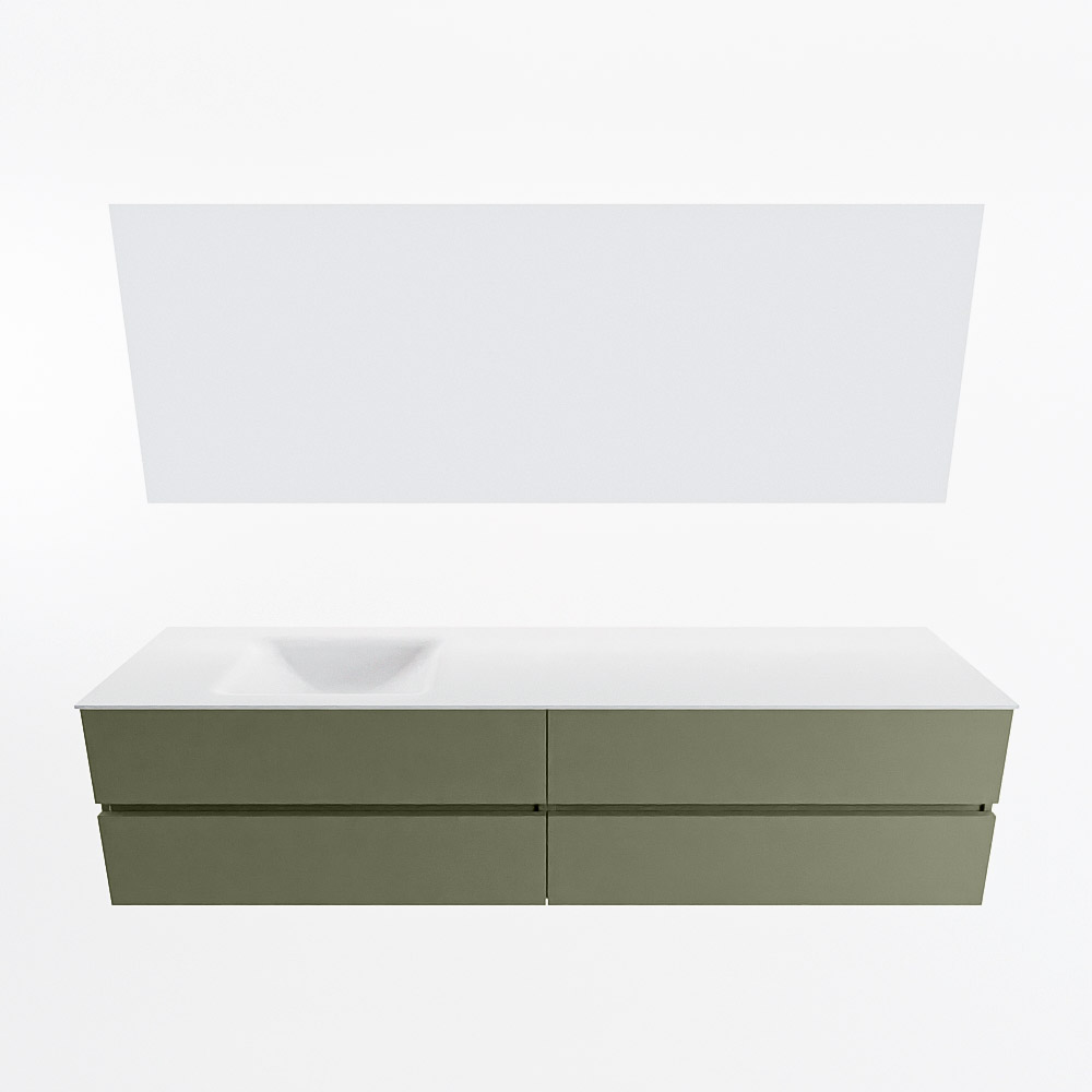 MONDIAZ VICA 200cm mueble de baño Army 4 cajones. Lavabo CLOUD Izquierda 1 orificio color Talc con espejo LED. 5 MONDIAZ VICA 200cm mueble de baño Army 4 cajones. Lavabo CLOUD Izquierda 1 orificio color Talc con espejo LED. - Imagen 5