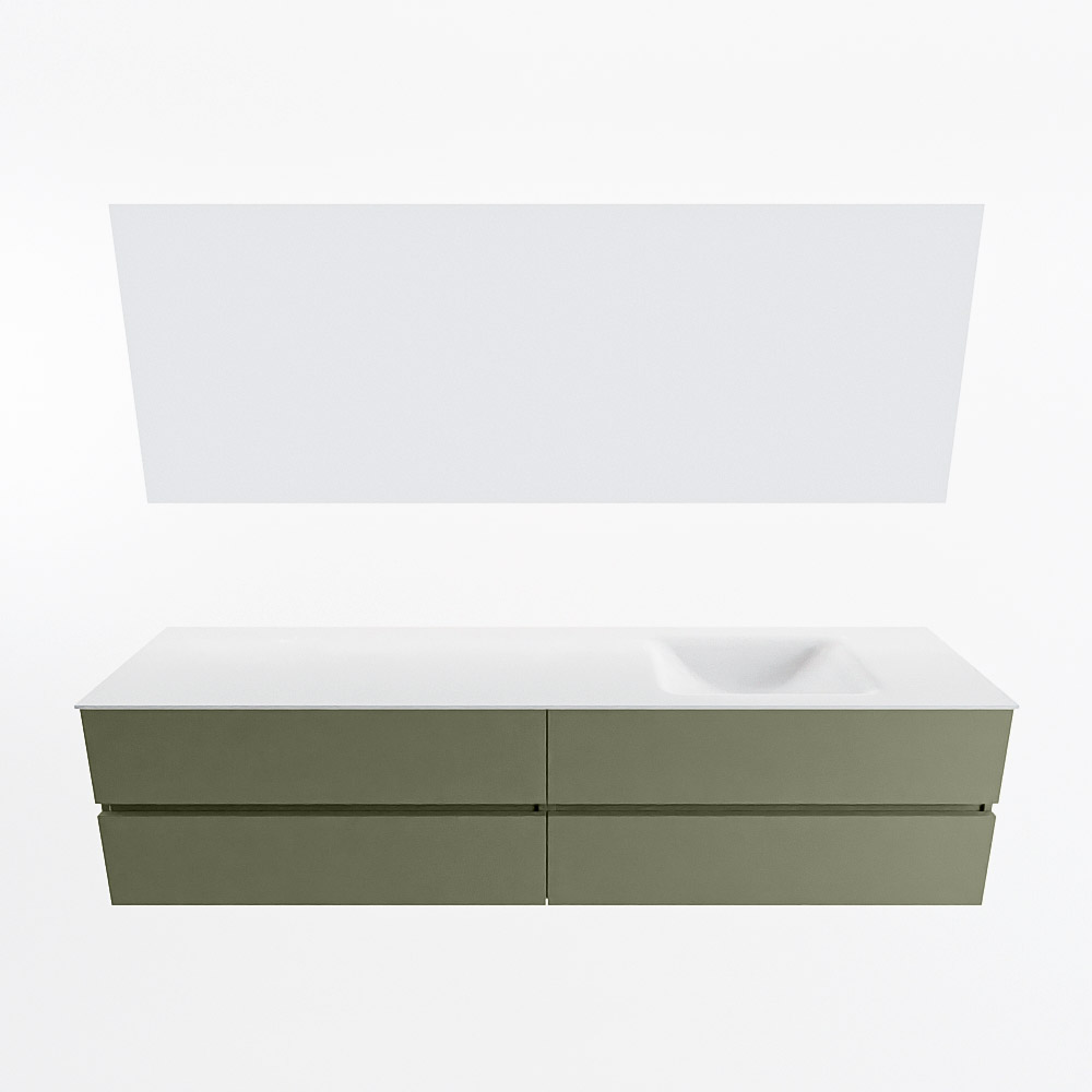 MONDIAZ VICA 200cm mueble de baño Army 4 cajones. Lavabo CLOUD Derecho 1 orificio color Talc con espejo LED. 5 MONDIAZ VICA 200cm mueble de baño Army 4 cajones. Lavabo CLOUD Derecho 1 orificio color Talc con espejo LED. - Imagen 5