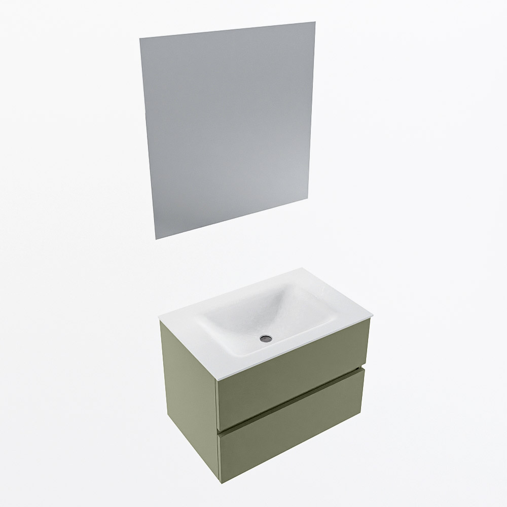 MONDIAZ VICA 70cm mueble de baño Army 2 cajones. Lavabo CLOUD Centro sin orificio color Talc con espejo LED. 6 MONDIAZ VICA 70cm mueble de baño Army 2 cajones. Lavabo CLOUD Centro sin orificio color Talc con espejo LED. - Imagen 6