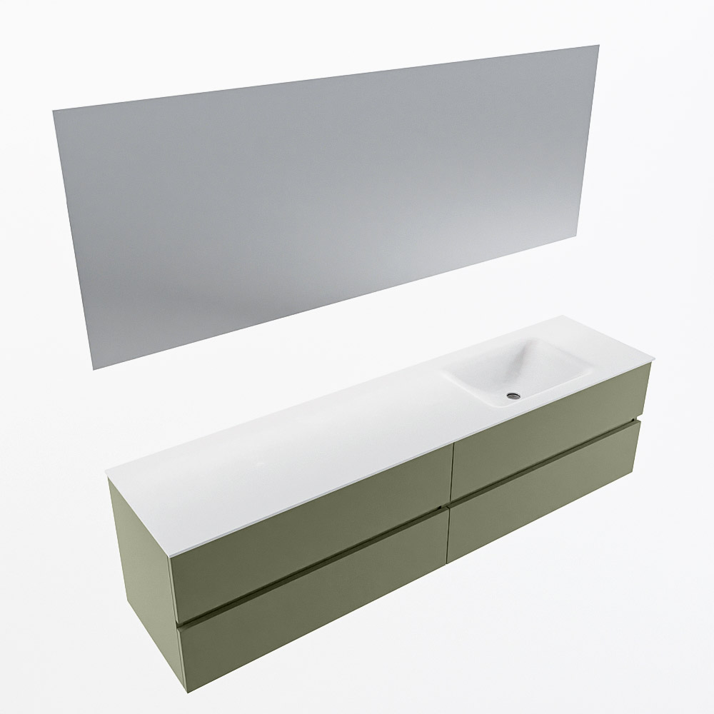 MONDIAZ VICA 190cm mueble de baño Army 4 cajones. Lavabo CLOUD Derecho 1 orificio color Talc con espejo LED. 6 MONDIAZ VICA 190cm mueble de baño Army 4 cajones. Lavabo CLOUD Derecho 1 orificio color Talc con espejo LED. - Imagen 6