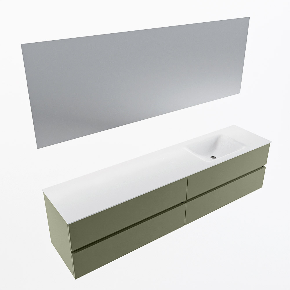 MONDIAZ VICA 200cm mueble de baño Army 4 cajones. Lavabo CLOUD Derecho 1 orificio color Talc con espejo LED. 6 MONDIAZ VICA 200cm mueble de baño Army 4 cajones. Lavabo CLOUD Derecho 1 orificio color Talc con espejo LED. - Imagen 6
