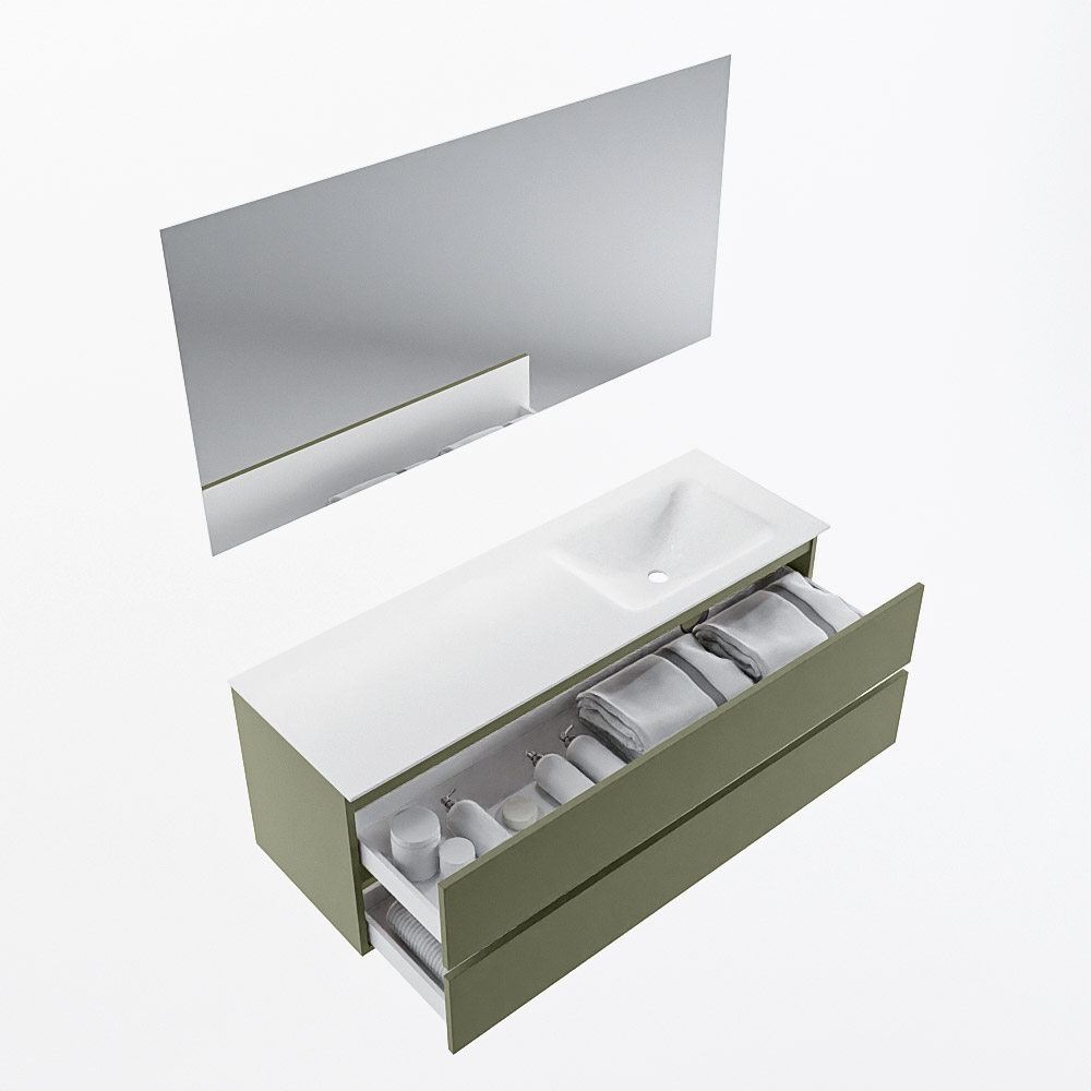 MONDIAZ VICA 140cm mueble de baño Army 2 cajones. Lavabo CLOUD Derecho sin orificio color Talc con espejo LED. 6 MONDIAZ VICA 140cm mueble de baño Army 2 cajones. Lavabo CLOUD Derecho sin orificio color Talc con espejo LED. - Imagen 7