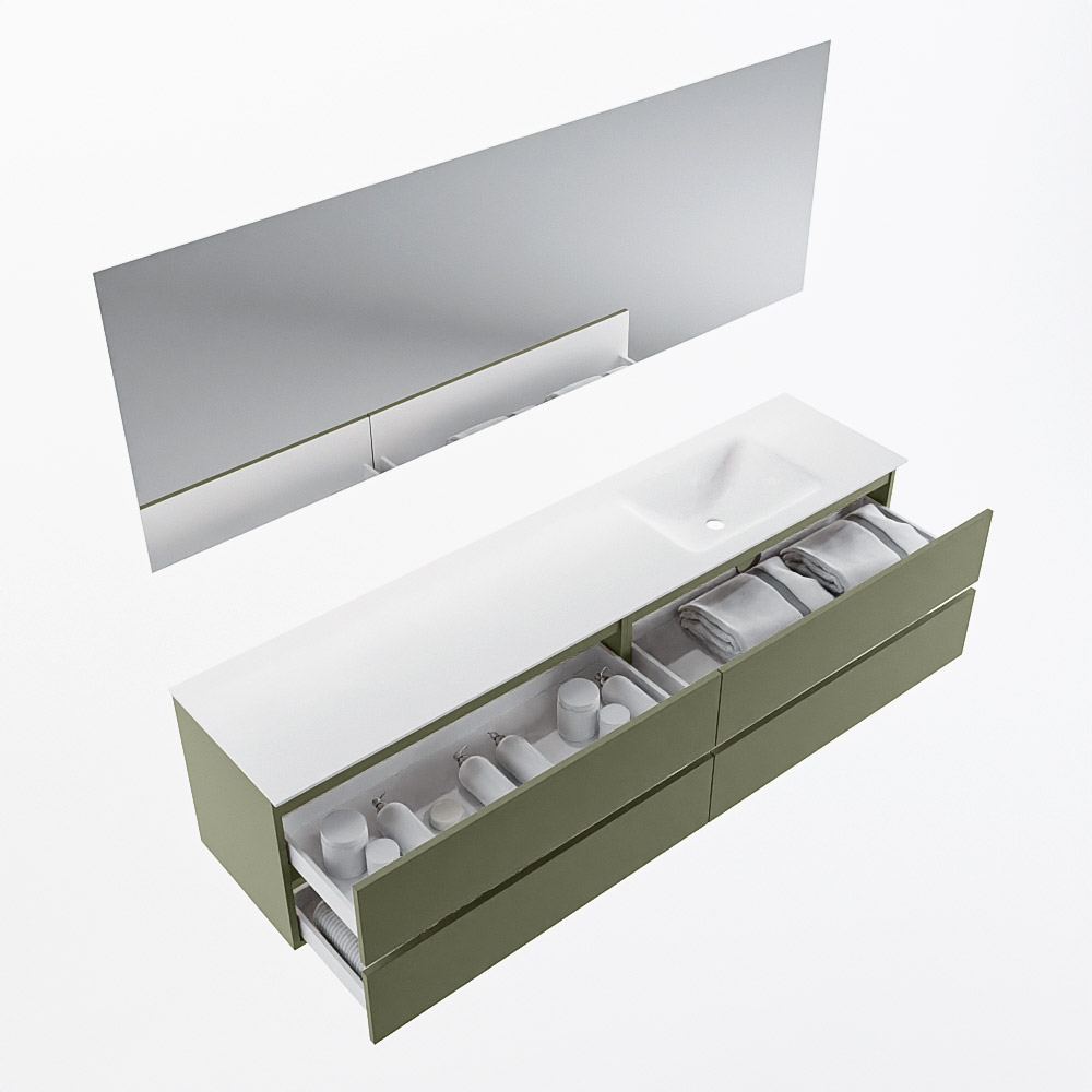MONDIAZ VICA 200cm mueble de baño Army 4 cajones. Lavabo CLOUD Derecho 1 orificio color Talc con espejo LED. 7 MONDIAZ VICA 200cm mueble de baño Army 4 cajones. Lavabo CLOUD Derecho 1 orificio color Talc con espejo LED. - Imagen 7