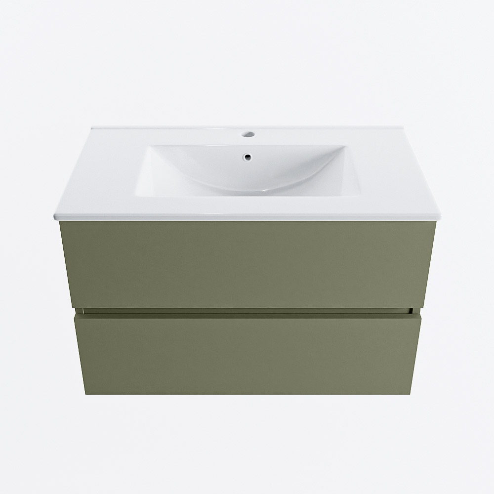 MONDIAZ VICA 80cm mueble de baño Army 2 cajones. Lavabo DENIA Centro 1 orificio, color Blanco brillo. 5 MONDIAZ VICA 80cm mueble de baño Army 2 cajones. Lavabo DENIA Centro 1 orificio, color Blanco brillo. - Imagen 5