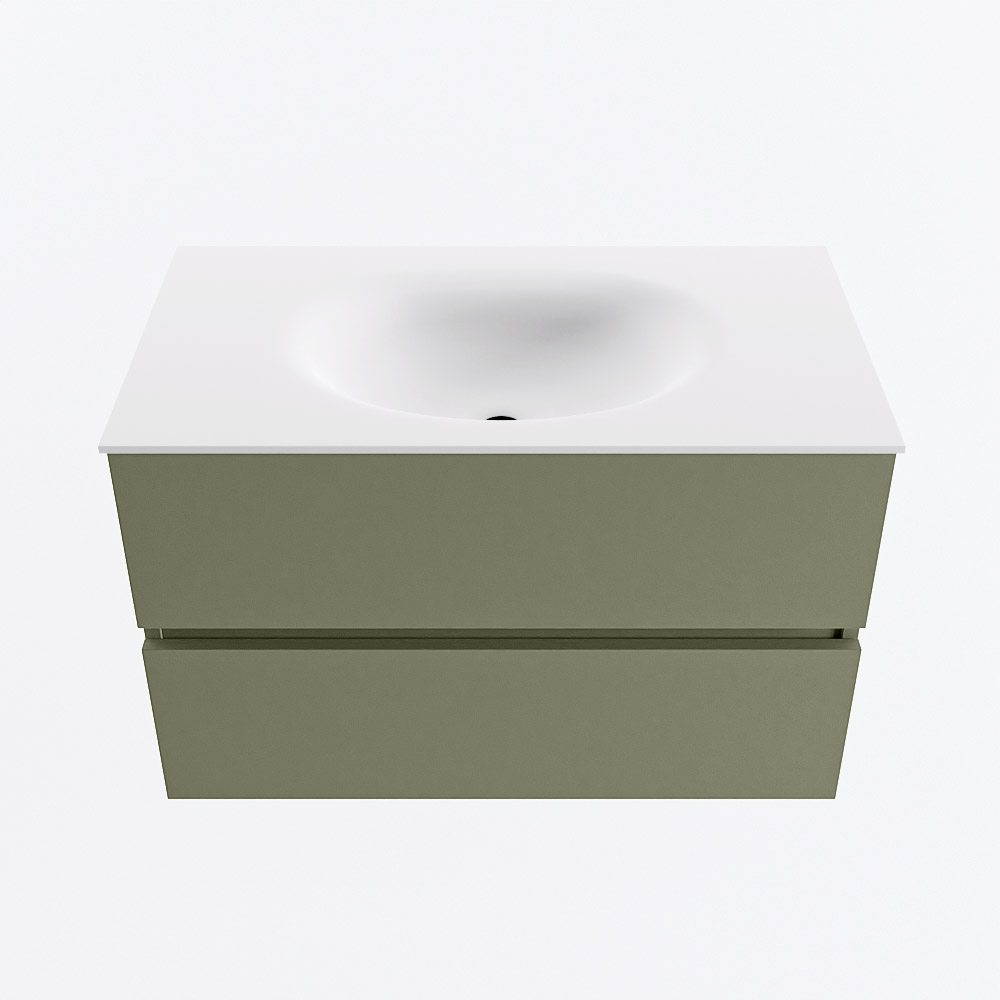 MONDIAZ VICA 80cm mueble de baño Army 2 cajones. Lavabo MOON Centro 1 orificio, color Talc. 5 MONDIAZ VICA 80cm mueble de baño Army 2 cajones. Lavabo MOON Centro 1 orificio, color Talc. - Imagen 5