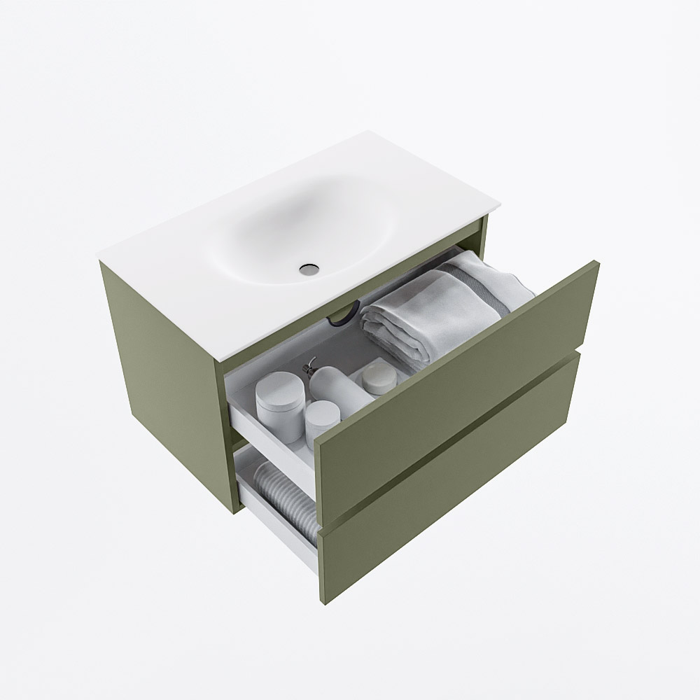 MONDIAZ VICA 80cm mueble de baño Army 2 cajones. Lavabo MOON Centro 1 orificio, color Talc. 7 MONDIAZ VICA 80cm mueble de baño Army 2 cajones. Lavabo MOON Centro 1 orificio, color Talc. - Imagen 7