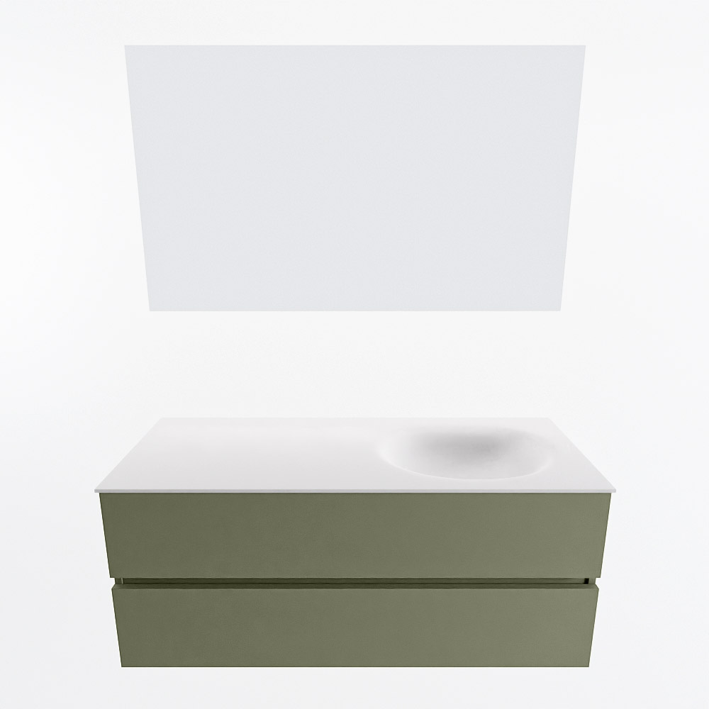 MONDIAZ VICA 120cm mueble de baño Army 2 cajones. Lavabo MOON Derecho sin orificio color Talc con espejo LED. 5 MONDIAZ VICA 120cm mueble de baño Army 2 cajones. Lavabo MOON Derecho sin orificio color Talc con espejo LED. - Imagen 5