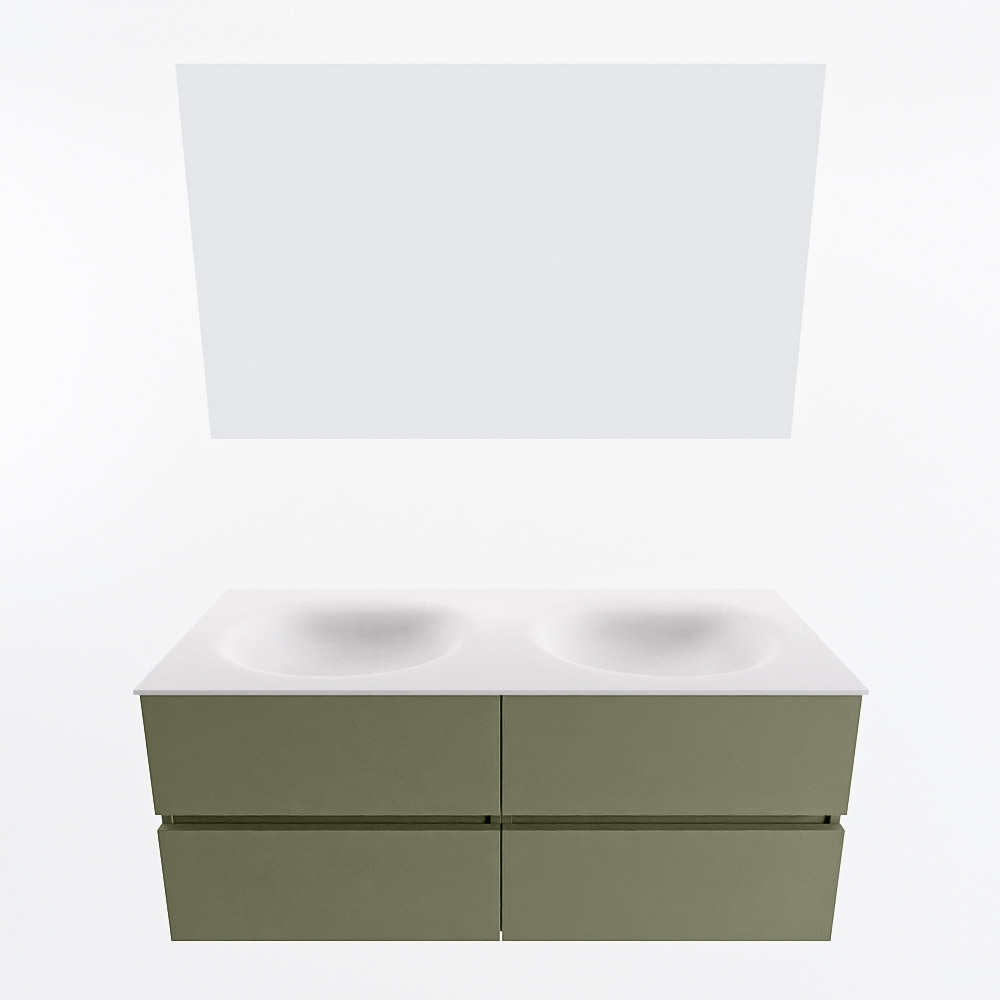 MONDIAZ VICA 120cm mueble de baño Army 4 cajones. Lavabo MOON Doble sin orificio color Talc con espejo LED. 5 MONDIAZ VICA 120cm mueble de baño Army 4 cajones. Lavabo MOON Doble sin orificio color Talc con espejo LED. - Imagen 5