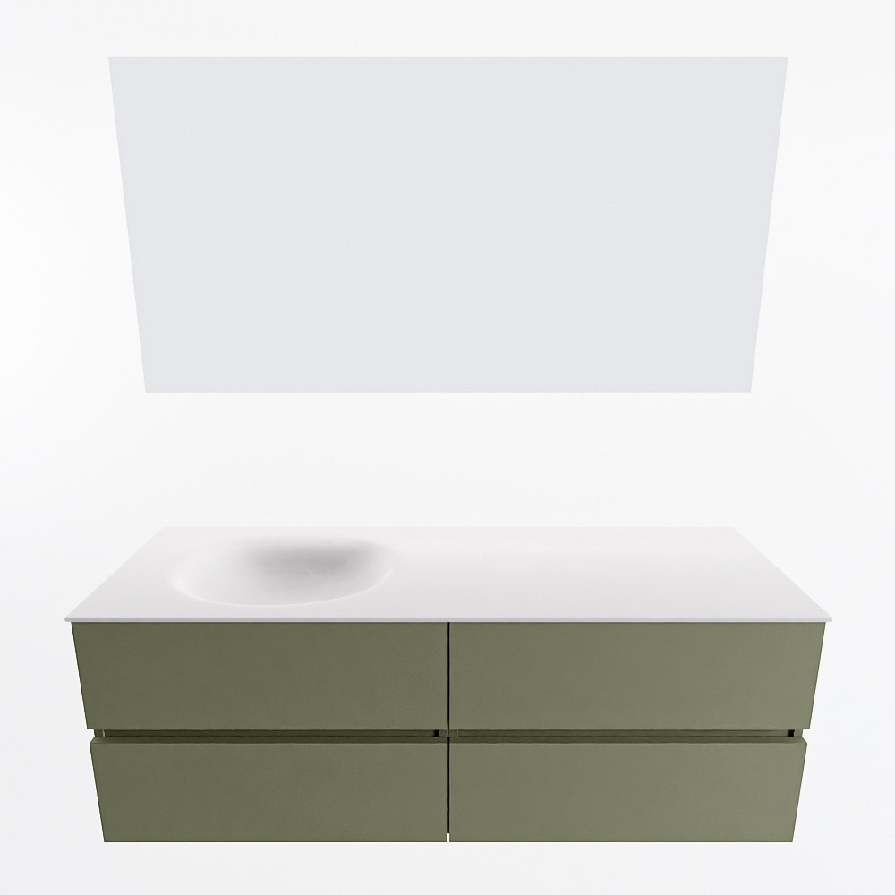 MONDIAZ VICA 140cm mueble de baño Army 4 cajones. Lavabo MOON Izquierda sin orificio color Talc con espejo LED. 5 MONDIAZ VICA 140cm mueble de baño Army 4 cajones. Lavabo MOON Izquierda sin orificio color Talc con espejo LED. - Imagen 5