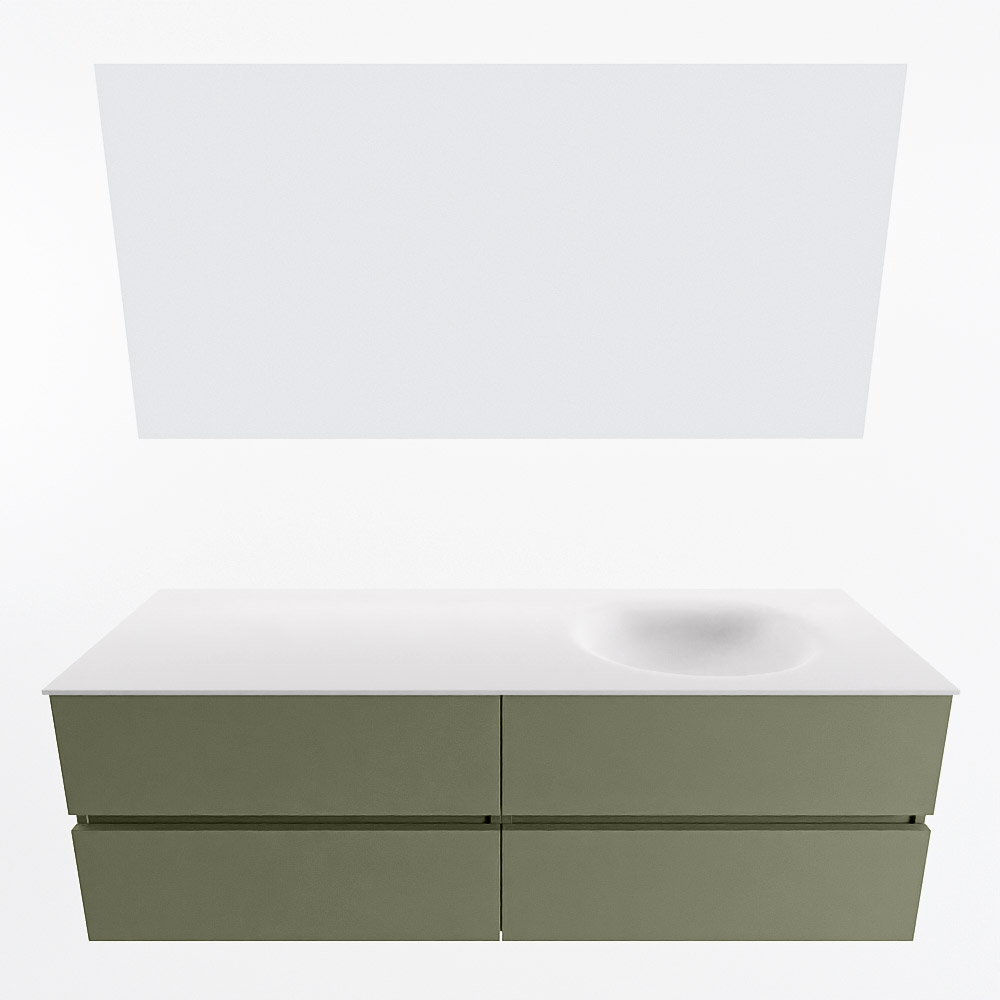 MONDIAZ VICA 150cm mueble de baño Army 4 cajones. Lavabo MOON Derecho 1 orificio color Talc con espejo LED. 5 MONDIAZ VICA 150cm mueble de baño Army 4 cajones. Lavabo MOON Derecho 1 orificio color Talc con espejo LED. - Imagen 5