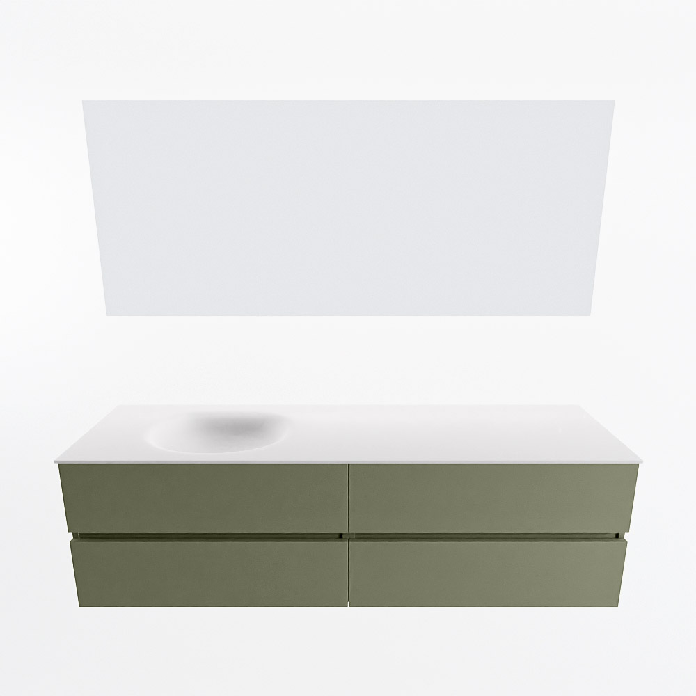 MONDIAZ VICA 170cm mueble de baño Army 4 cajones. Lavabo MOON Izquierda sin orificio color Talc con espejo LED. 5 MONDIAZ VICA 170cm mueble de baño Army 4 cajones. Lavabo MOON Izquierda sin orificio color Talc con espejo LED. - Imagen 5