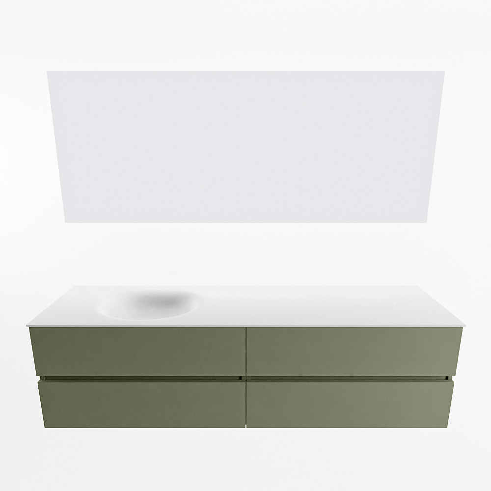 MONDIAZ VICA 180cm mueble de baño Army 4 cajones. Lavabo MOON Izquierda sin orificio color Talc con espejo LED. 5 MONDIAZ VICA 180cm mueble de baño Army 4 cajones. Lavabo MOON Izquierda sin orificio color Talc con espejo LED. - Imagen 5