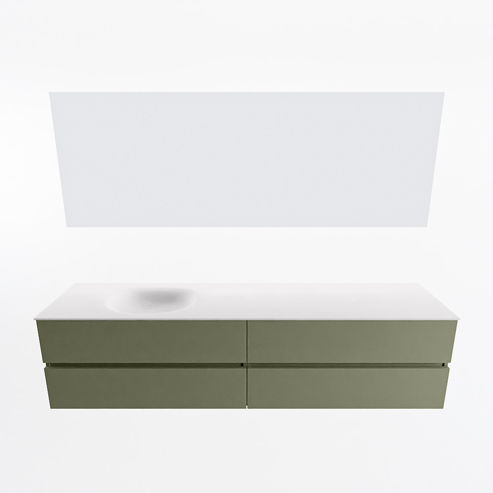 MONDIAZ VICA 200cm mueble de baño Army 4 cajones. Lavabo MOON Izquierda 1 orificio color Talc con espejo LED. 5 MONDIAZ VICA 200cm mueble de baño Army 4 cajones. Lavabo MOON Izquierda 1 orificio color Talc con espejo LED. - Imagen 5
