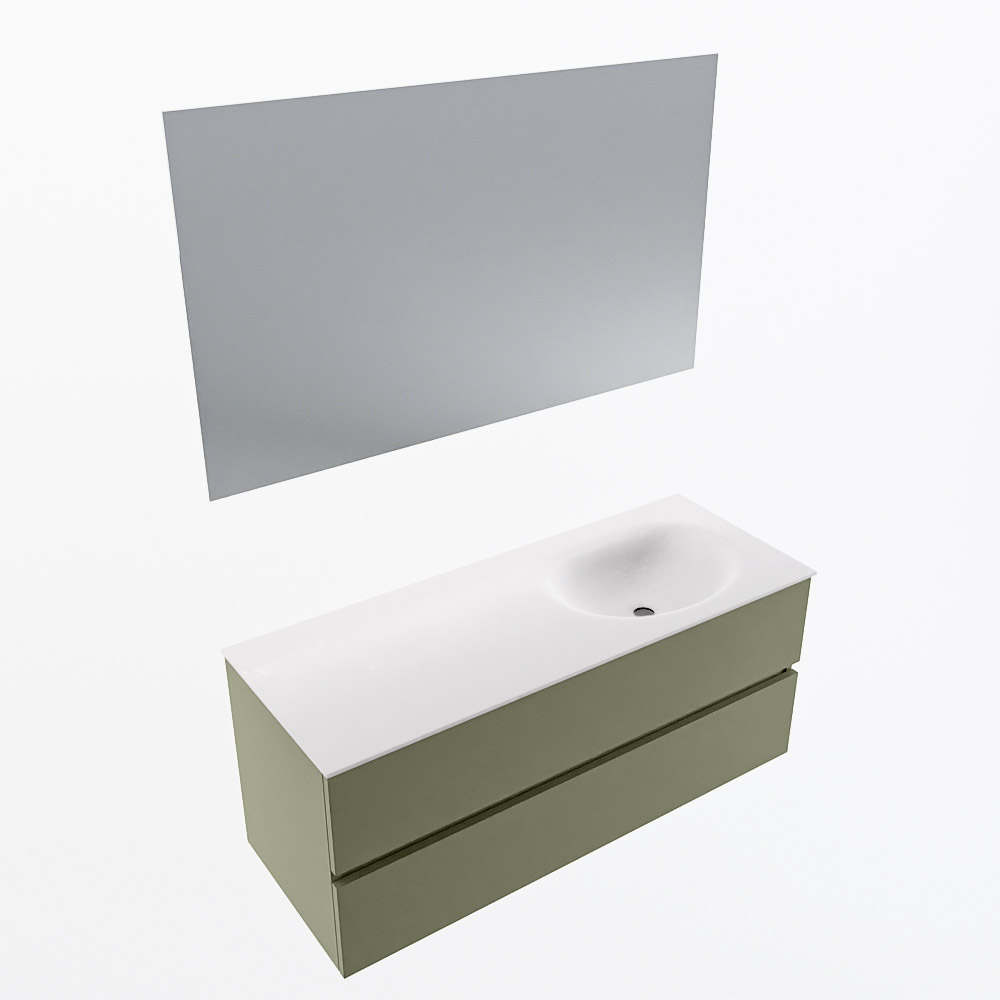 MONDIAZ VICA 120cm mueble de baño Army 2 cajones. Lavabo MOON Derecho sin orificio color Talc con espejo LED. 6 MONDIAZ VICA 120cm mueble de baño Army 2 cajones. Lavabo MOON Derecho sin orificio color Talc con espejo LED. - Imagen 6