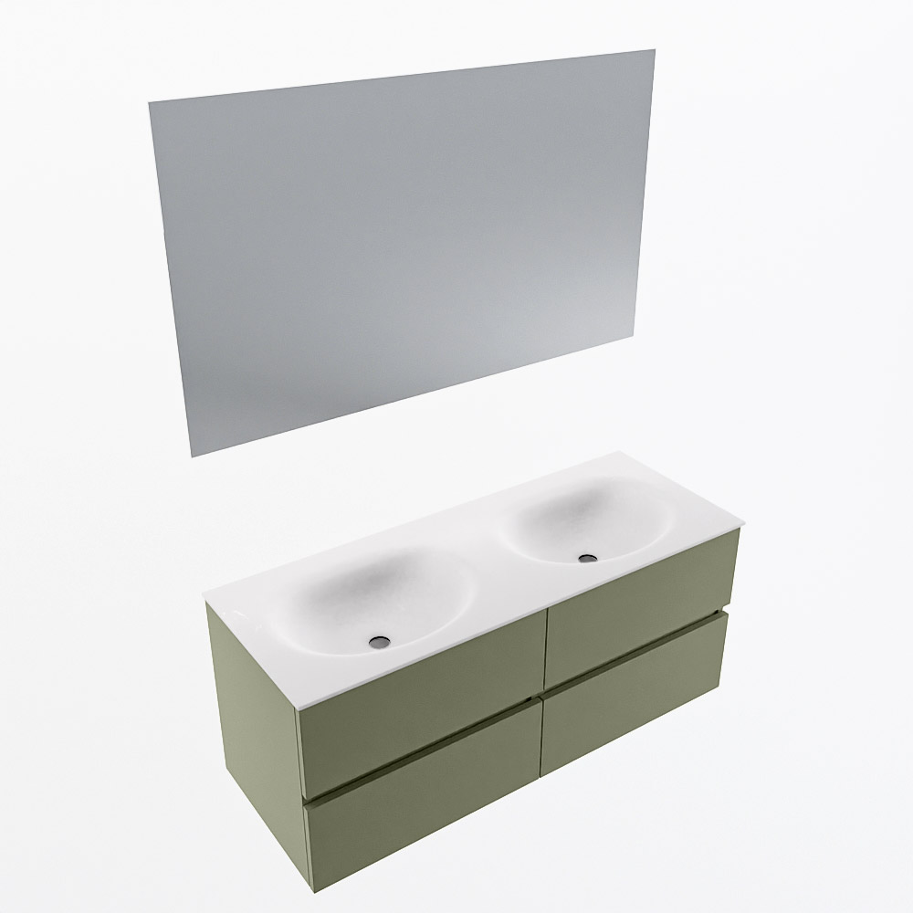 MONDIAZ VICA 120cm mueble de baño Army 4 cajones. Lavabo MOON Doble sin orificio color Talc con espejo LED. 6 MONDIAZ VICA 120cm mueble de baño Army 4 cajones. Lavabo MOON Doble sin orificio color Talc con espejo LED. - Imagen 6