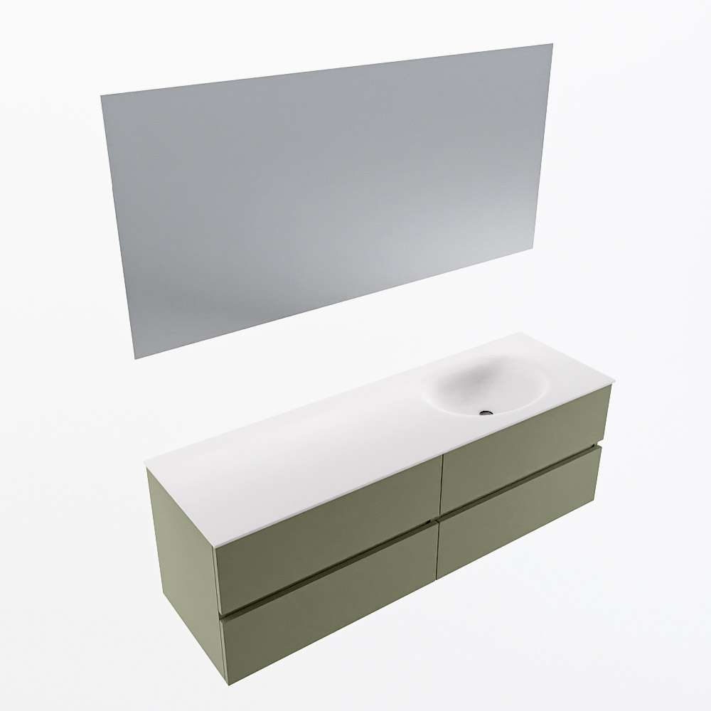 MONDIAZ VICA 150cm mueble de baño Army 4 cajones. Lavabo MOON Derecho 1 orificio color Talc con espejo LED. 6 MONDIAZ VICA 150cm mueble de baño Army 4 cajones. Lavabo MOON Derecho 1 orificio color Talc con espejo LED. - Imagen 6