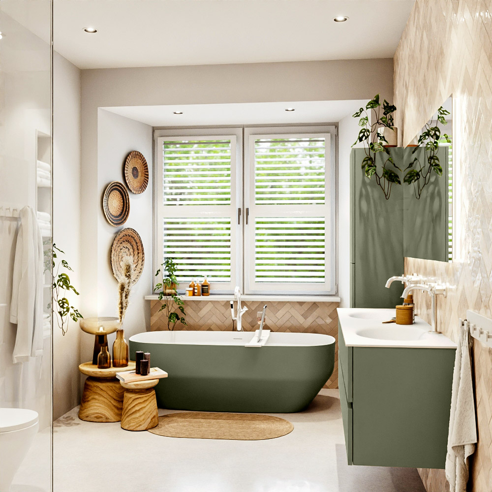 MONDIAZ VICA 150cm mueble de baño Army 2 cajones. Lavabo MOON Doble 2 orificios color Talc con espejo LED. 3 MONDIAZ VICA 150cm mueble de baño Army 2 cajones. Lavabo MOON Doble 2 orificios color Talc con espejo LED. - Imagen 3