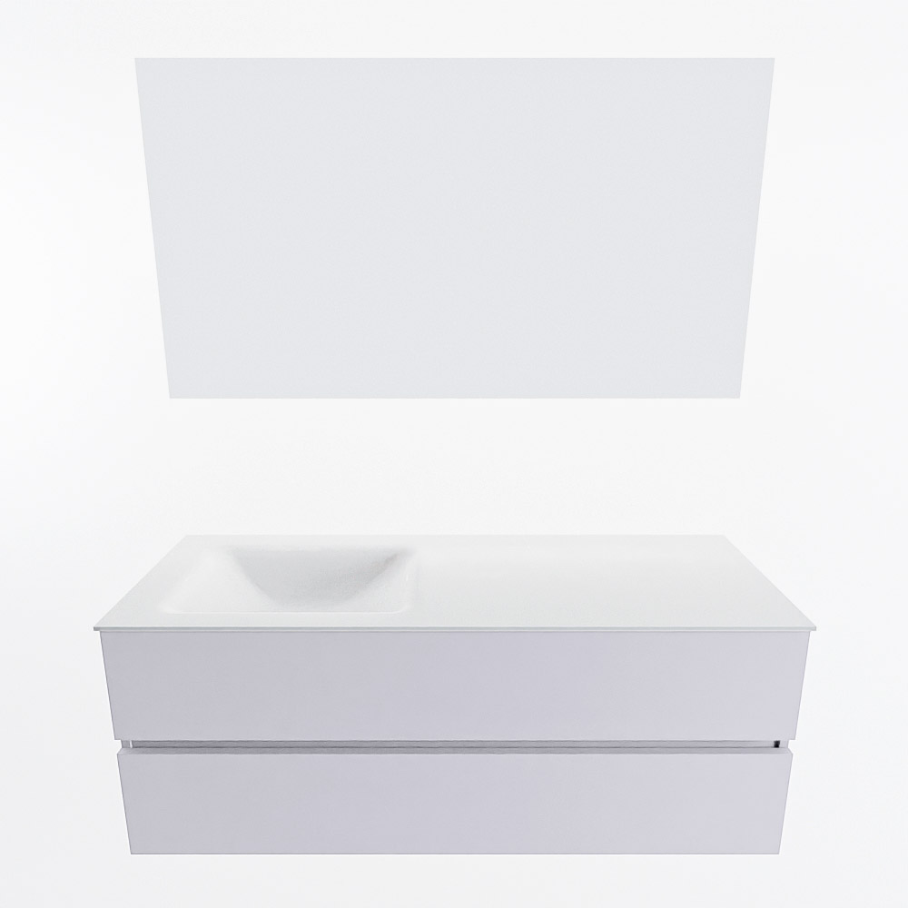 MONDIAZ VICA 130cm mueble de baño Cale 2 cajones. Lavabo CLOUD Izquierda 1 orificio color Talc con espejo LED. 4 MONDIAZ VICA 130cm mueble de baño Cale 2 cajones. Lavabo CLOUD Izquierda 1 orificio color Talc con espejo LED. - Imagen 5