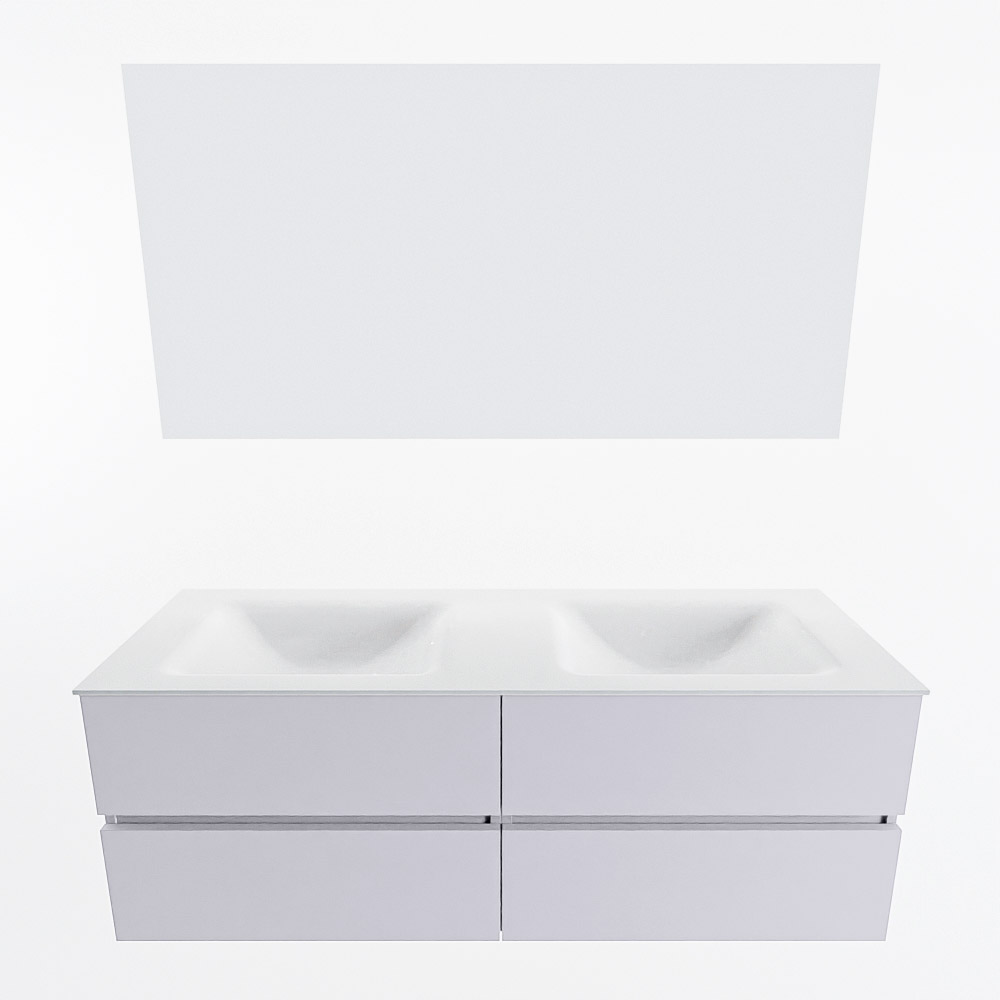 MONDIAZ VICA 140cm mueble de baño Cale 4 cajones. Lavabo CLOUD Doble 2 orificios color Talc con espejo LED. 4 MONDIAZ VICA 140cm mueble de baño Cale 4 cajones. Lavabo CLOUD Doble 2 orificios color Talc con espejo LED. - Imagen 5