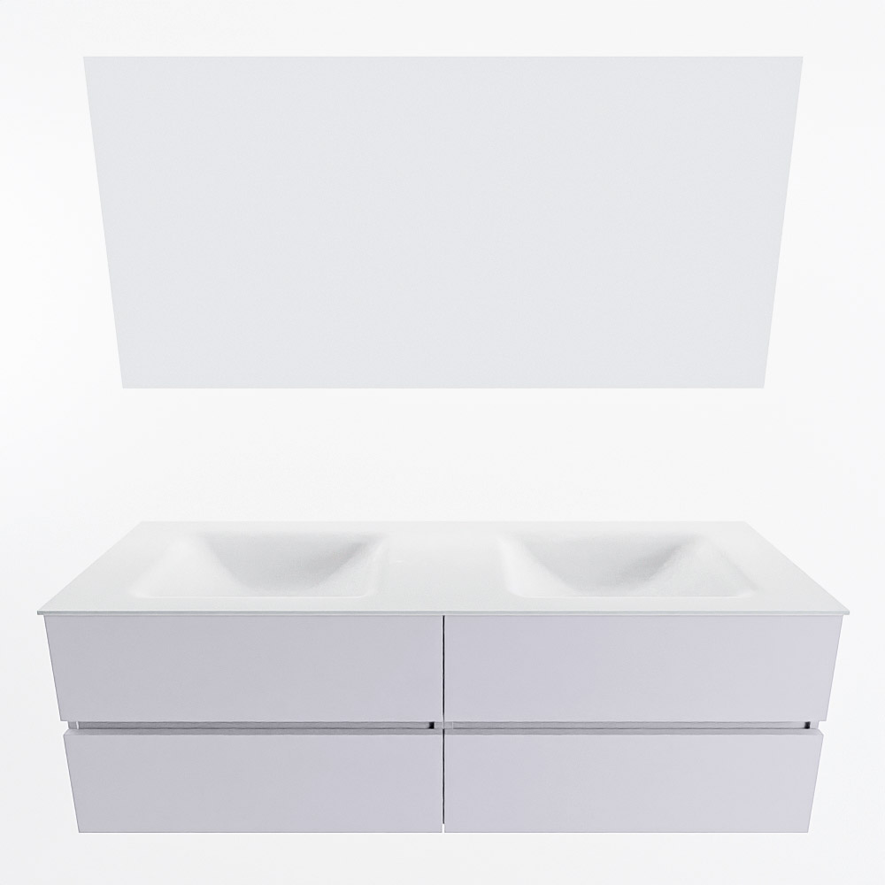 MONDIAZ VICA 150cm mueble de baño Cale 4 cajones. Lavabo CLOUD Doble 2 orificios color Talc con espejo LED. 5 MONDIAZ VICA 150cm mueble de baño Cale 4 cajones. Lavabo CLOUD Doble 2 orificios color Talc con espejo LED. - Imagen 5