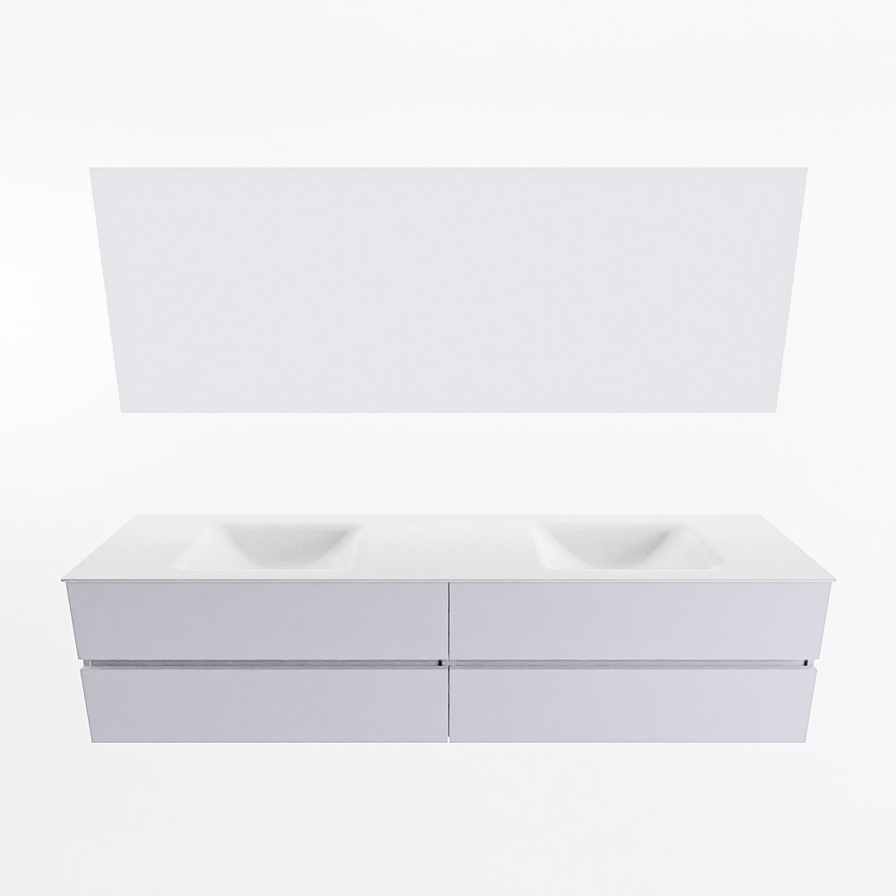 MONDIAZ VICA 200cm mueble de baño Cale 4 cajones. Lavabo CLOUD Doble 2 orificios color Talc con espejo LED. 5 MONDIAZ VICA 200cm mueble de baño Cale 4 cajones. Lavabo CLOUD Doble 2 orificios color Talc con espejo LED. - Imagen 5