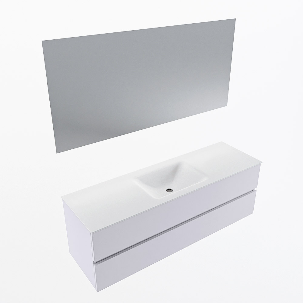 MONDIAZ VICA 150cm mueble de baño Cale 2 cajones. Lavabo CLOUD Centro 1 orificio color Talc con espejo LED. 6 MONDIAZ VICA 150cm mueble de baño Cale 2 cajones. Lavabo CLOUD Centro 1 orificio color Talc con espejo LED. - Imagen 6