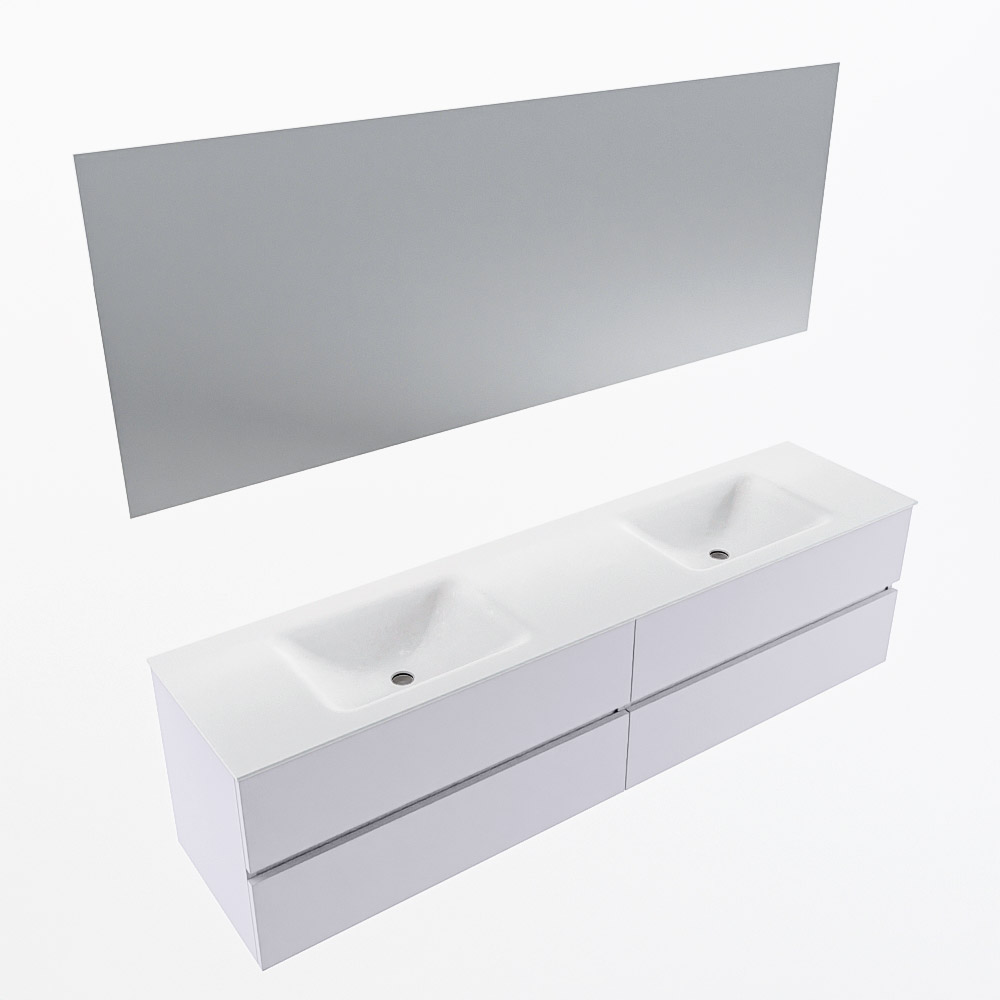 MONDIAZ VICA 190cm mueble de baño Cale 4 cajones. Lavabo CLOUD Doble 2 orificios color Talc con espejo LED. 6 MONDIAZ VICA 190cm mueble de baño Cale 4 cajones. Lavabo CLOUD Doble 2 orificios color Talc con espejo LED. - Imagen 6