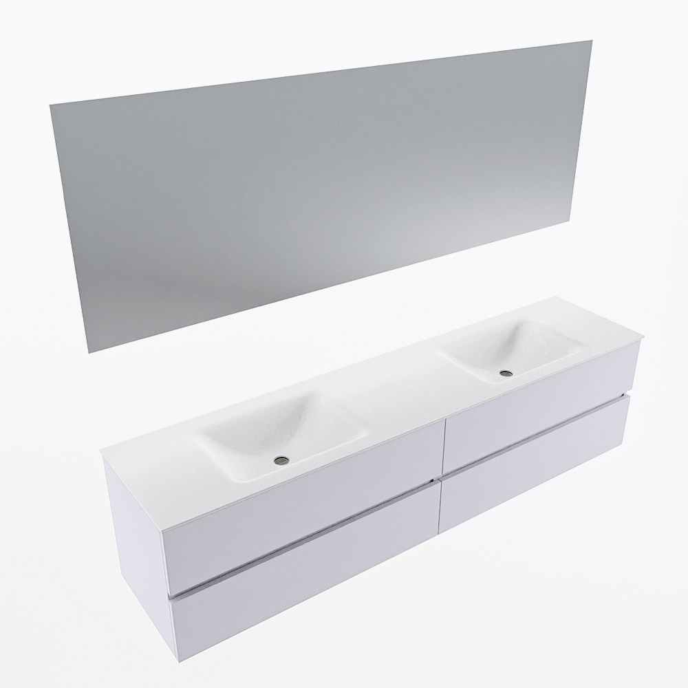 MONDIAZ VICA 200cm mueble de baño Cale 4 cajones. Lavabo CLOUD Doble 2 orificios color Talc con espejo LED. 6 MONDIAZ VICA 200cm mueble de baño Cale 4 cajones. Lavabo CLOUD Doble 2 orificios color Talc con espejo LED. - Imagen 6