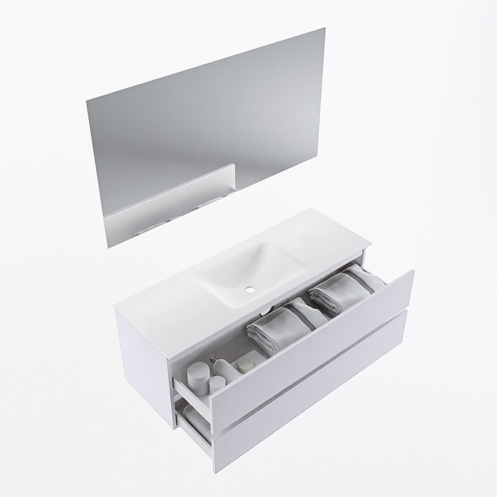 MONDIAZ VICA 130cm mueble de baño Cale 2 cajones. Lavabo CLOUD Centro 1 orificio color Talc con espejo LED. 6 MONDIAZ VICA 130cm mueble de baño Cale 2 cajones. Lavabo CLOUD Centro 1 orificio color Talc con espejo LED. - Imagen 7