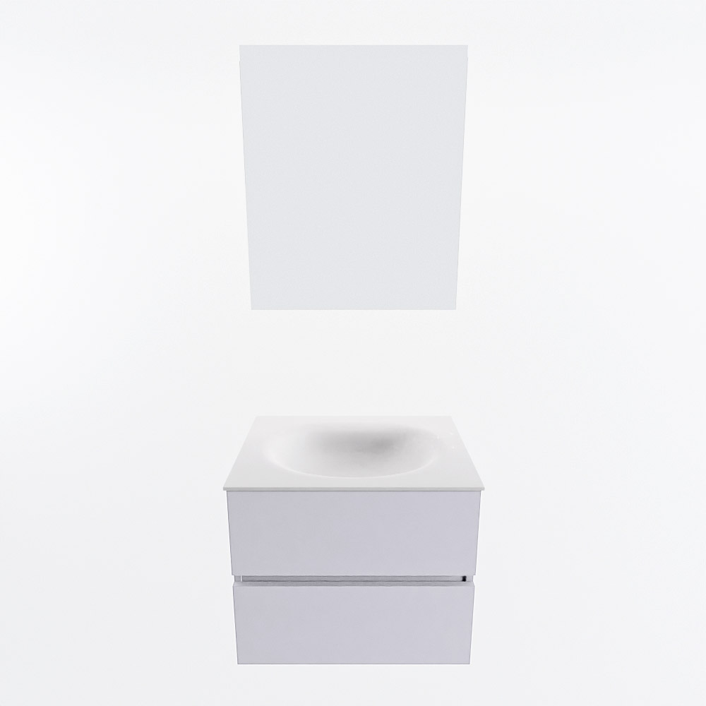 MONDIAZ VICA 60cm mueble de baño Cale 2 cajones. Lavabo MOON Centro sin orificio color Talc con espejo LED. 5 MONDIAZ VICA 60cm mueble de baño Cale 2 cajones. Lavabo MOON Centro sin orificio color Talc con espejo LED. - Imagen 5