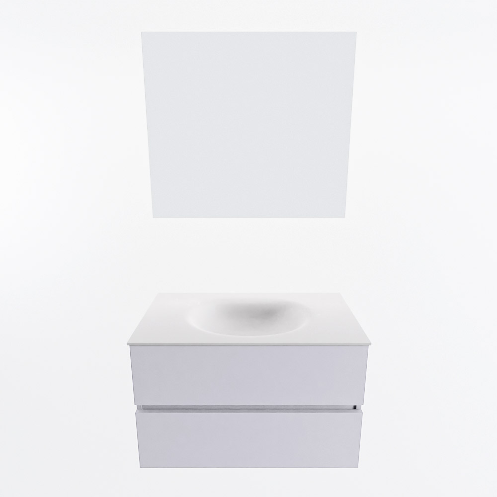 MONDIAZ VICA 80cm mueble de baño Cale 2 cajones. Lavabo MOON Centro sin orificio color Talc con espejo LED. 5 MONDIAZ VICA 80cm mueble de baño Cale 2 cajones. Lavabo MOON Centro sin orificio color Talc con espejo LED. - Imagen 5