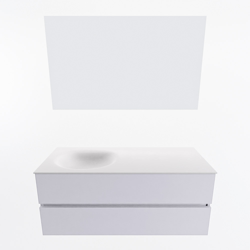 MONDIAZ VICA 120cm mueble de baño Cale 2 cajones. Lavabo MOON Izquierda sin orificio color Talc con espejo LED. 5 MONDIAZ VICA 120cm mueble de baño Cale 2 cajones. Lavabo MOON Izquierda sin orificio color Talc con espejo LED. - Imagen 5
