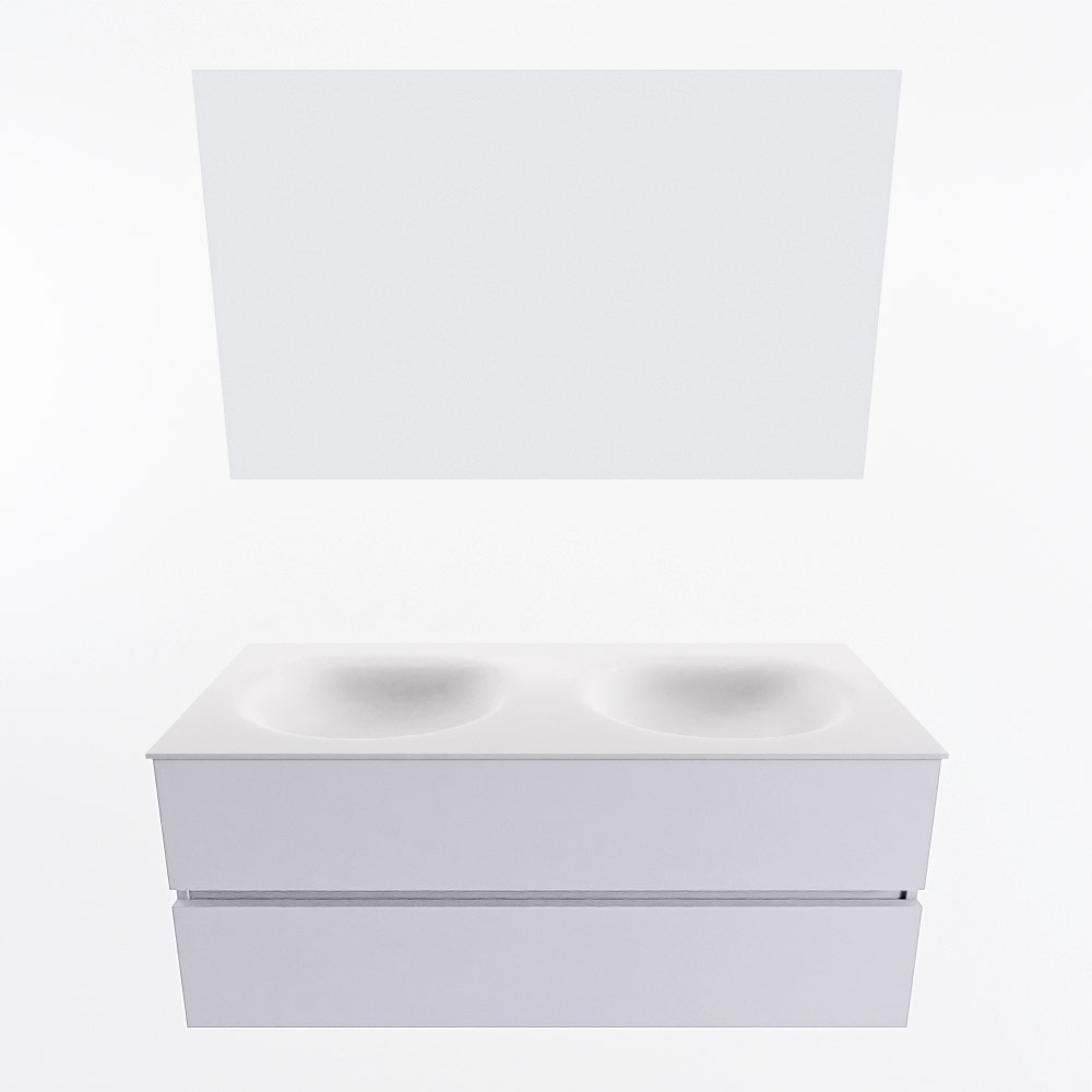 MONDIAZ VICA 120cm mueble de baño Cale 2 cajones. Lavabo MOON Doble sin orificio color Talc con espejo LED. 5 MONDIAZ VICA 120cm mueble de baño Cale 2 cajones. Lavabo MOON Doble sin orificio color Talc con espejo LED. - Imagen 5