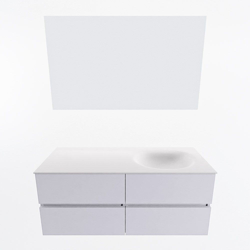 MONDIAZ VICA 120cm mueble de baño Cale 4 cajones. Lavabo MOON Derecho 1 orificio color Talc con espejo LED. 5 MONDIAZ VICA 120cm mueble de baño Cale 4 cajones. Lavabo MOON Derecho 1 orificio color Talc con espejo LED. - Imagen 5