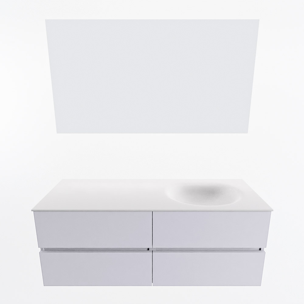 MONDIAZ VICA 130cm mueble de baño Cale 4 cajones. Lavabo MOON Derecho 1 orificio color Talc con espejo LED. 4 MONDIAZ VICA 130cm mueble de baño Cale 4 cajones. Lavabo MOON Derecho 1 orificio color Talc con espejo LED. - Imagen 5