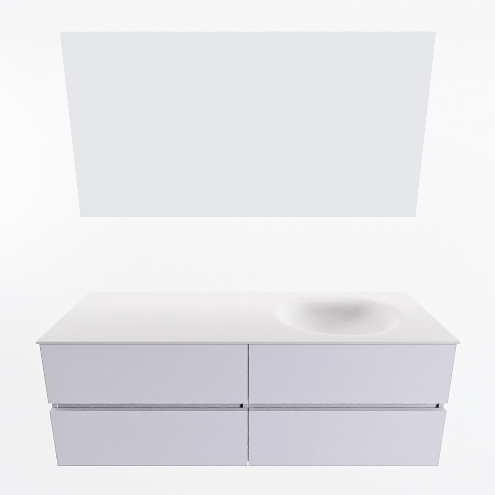 MONDIAZ VICA 140cm mueble de baño Cale 4 cajones. Lavabo MOON Derecho 1 orificio color Talc con espejo LED. 5 MONDIAZ VICA 140cm mueble de baño Cale 4 cajones. Lavabo MOON Derecho 1 orificio color Talc con espejo LED. - Imagen 5